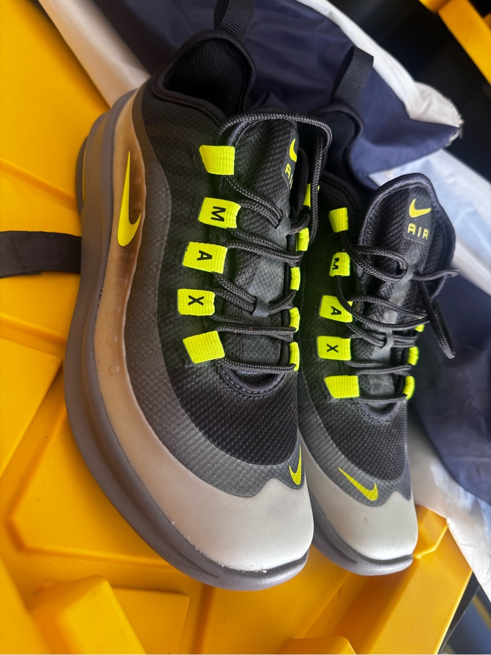 Nike Men’s Air Max Black with Volt and Gray Accent Sneakers